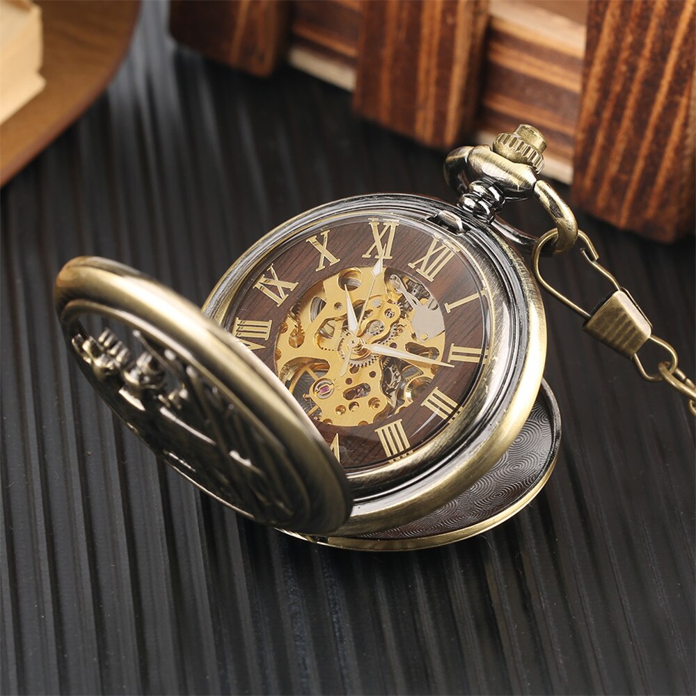 Montre à Gousset Mécanique avec Gravure de Cerfs