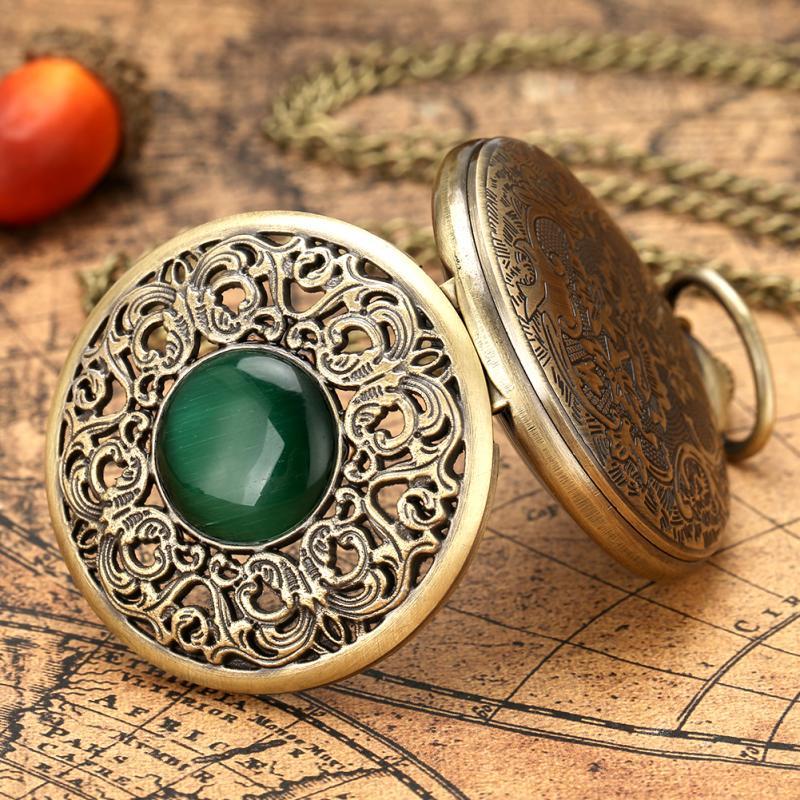 Montre à Gousset pour Femme Style Émeraude