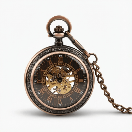 Montre à Gousset Mécanique Antique - Style Victorien de dos